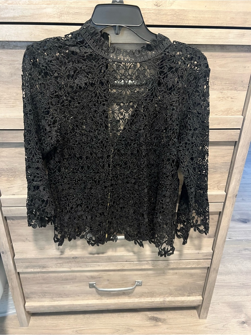 BOLD elements Black Crochet Lace Blouse